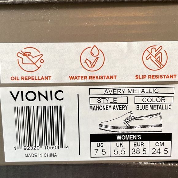 NIB Vionic Blue Metallic Avery Shoes Sizes 6, 6.5, and 7.5 - Picture 10 of 10